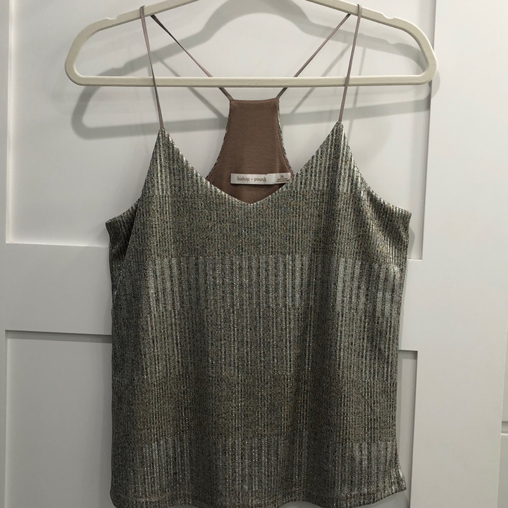Bishop + Young spaghetti strap sequin tank